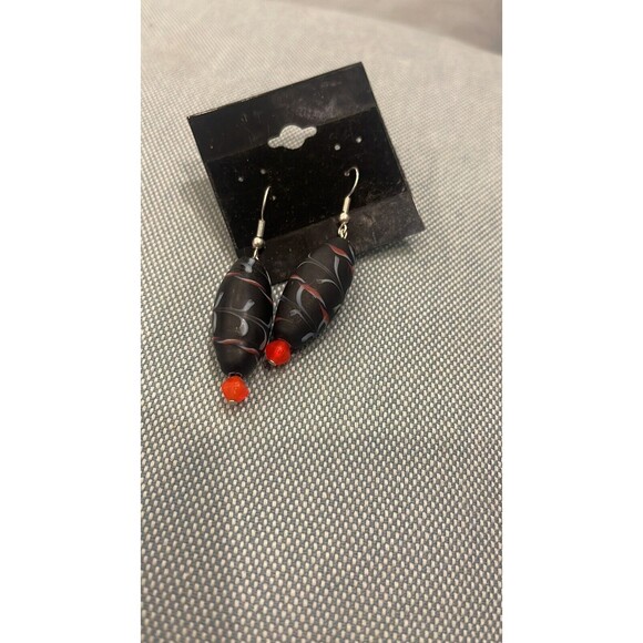 2 Pairs Of Hook Glass Bead Dangle Earrings - Picture 2 of 4